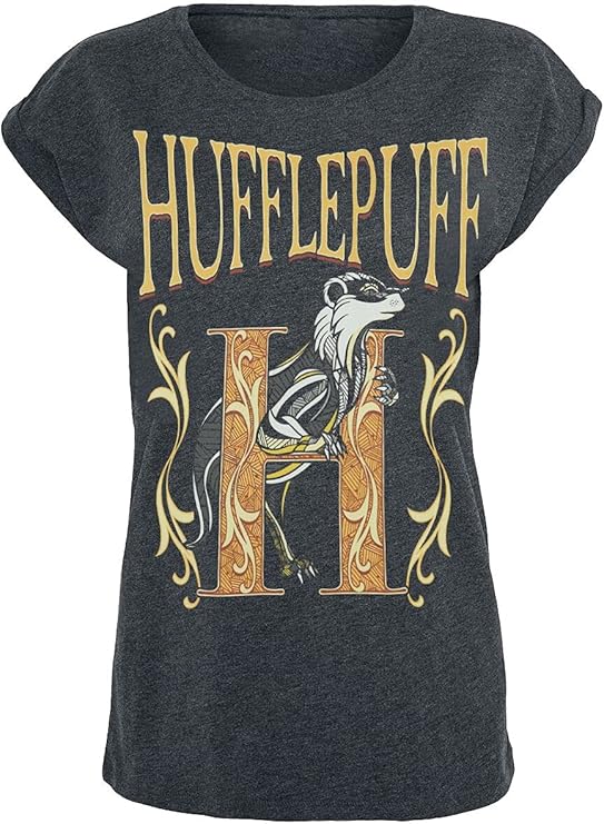 HARRY POTTER Poufsouffle Femme TShirt Manches Courtes Anthracite