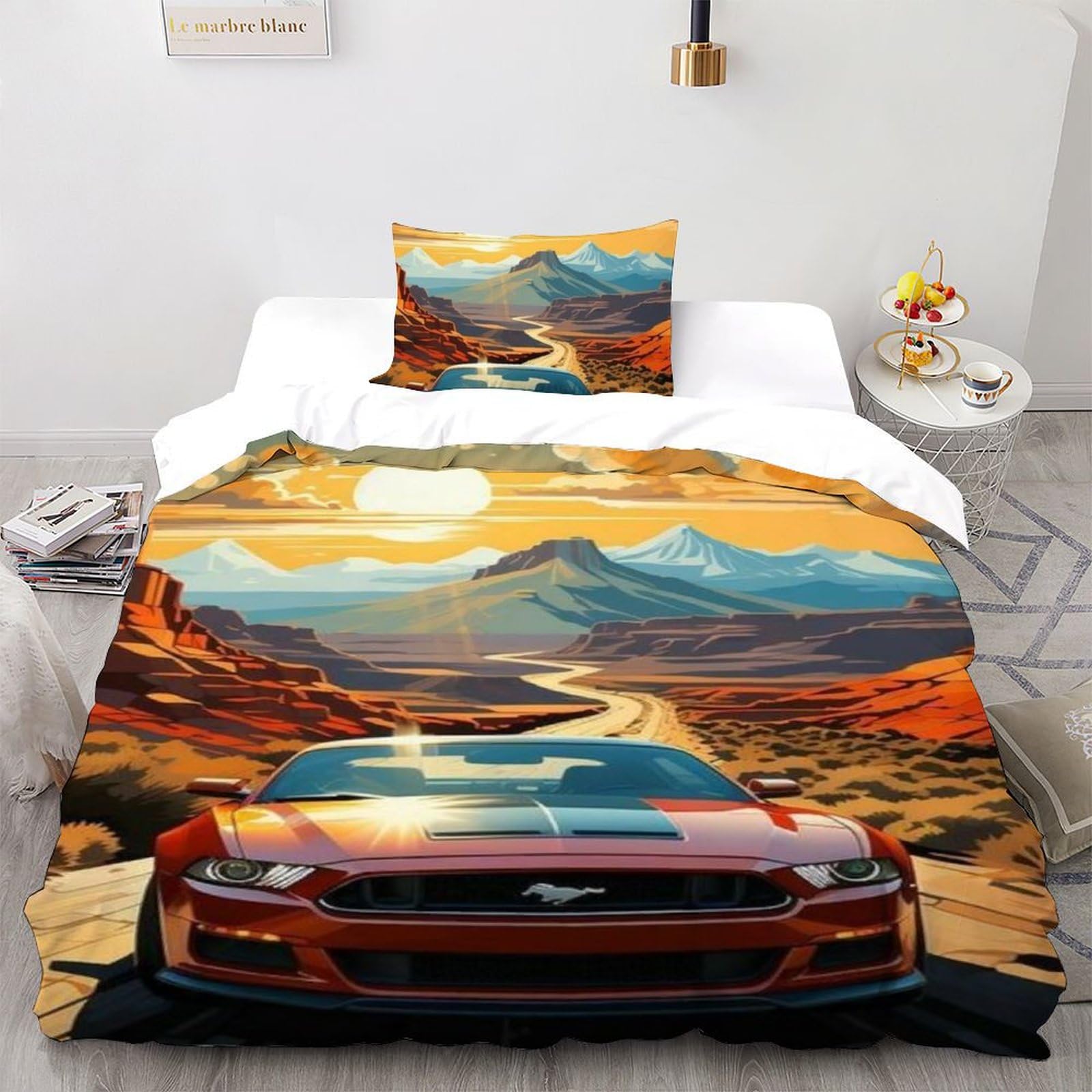 Literie microfibre voiture de sport avec impression 3D haute définition