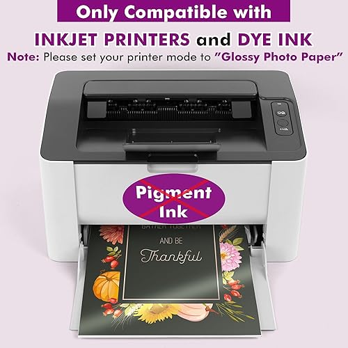 Miniatura 3 de Papel fotográfico brillante de inyección de tinta brillante, 5 x 7 pulgadas, 48 libras, papel fotográfico brillante profesional para tarjetas de