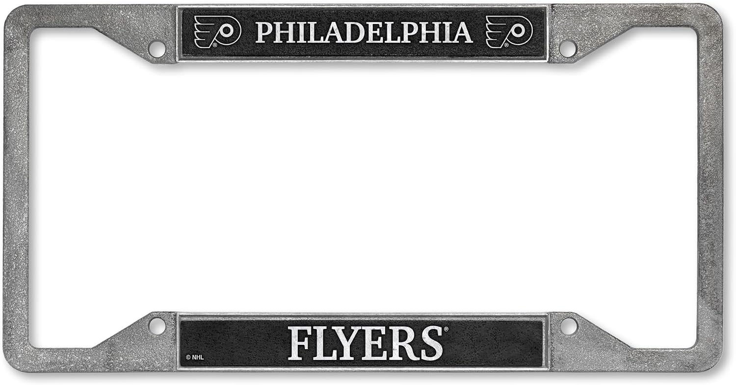 Rico Industries NHL Hockey Pewter License Plate Frame 12" x 6"