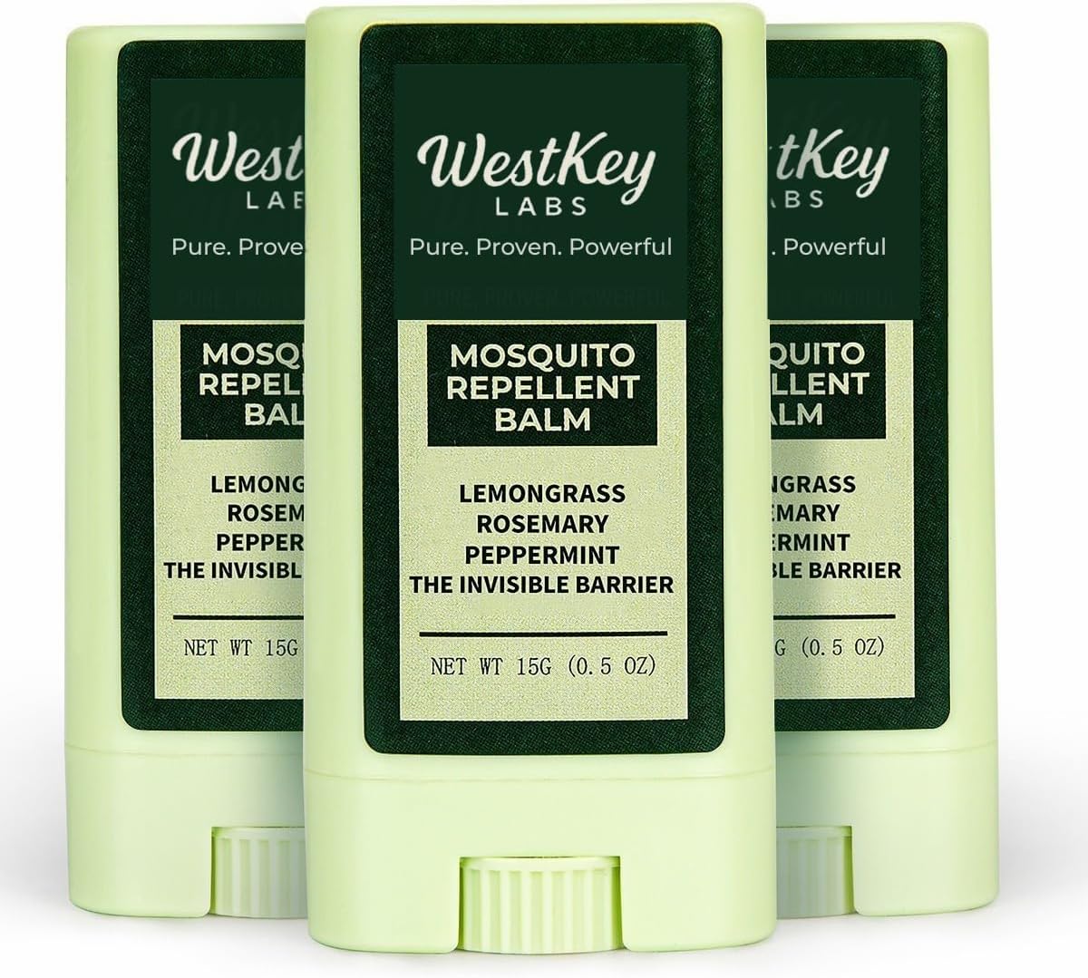 Mosquito Repellent Balm Stick – 3-Pack (0.5oz Each) – DEET-Free, Plant-Based Bug Repellent for Kids & Adults – Natural Protection, Travel-Friendly, Safe for Outdoor Use