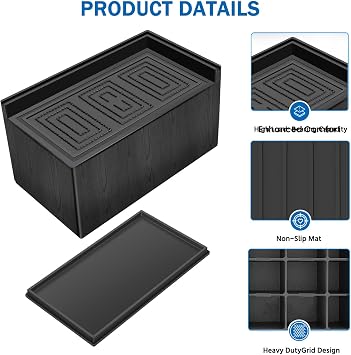 ANNKUT Bed Risers 3 Inch Heavy Duty, Oversized Couch Risers, 4 Pack Black