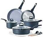 CAROTE 14 Pcs Ceramic Cookware Set, Pots and Pans Set Non...