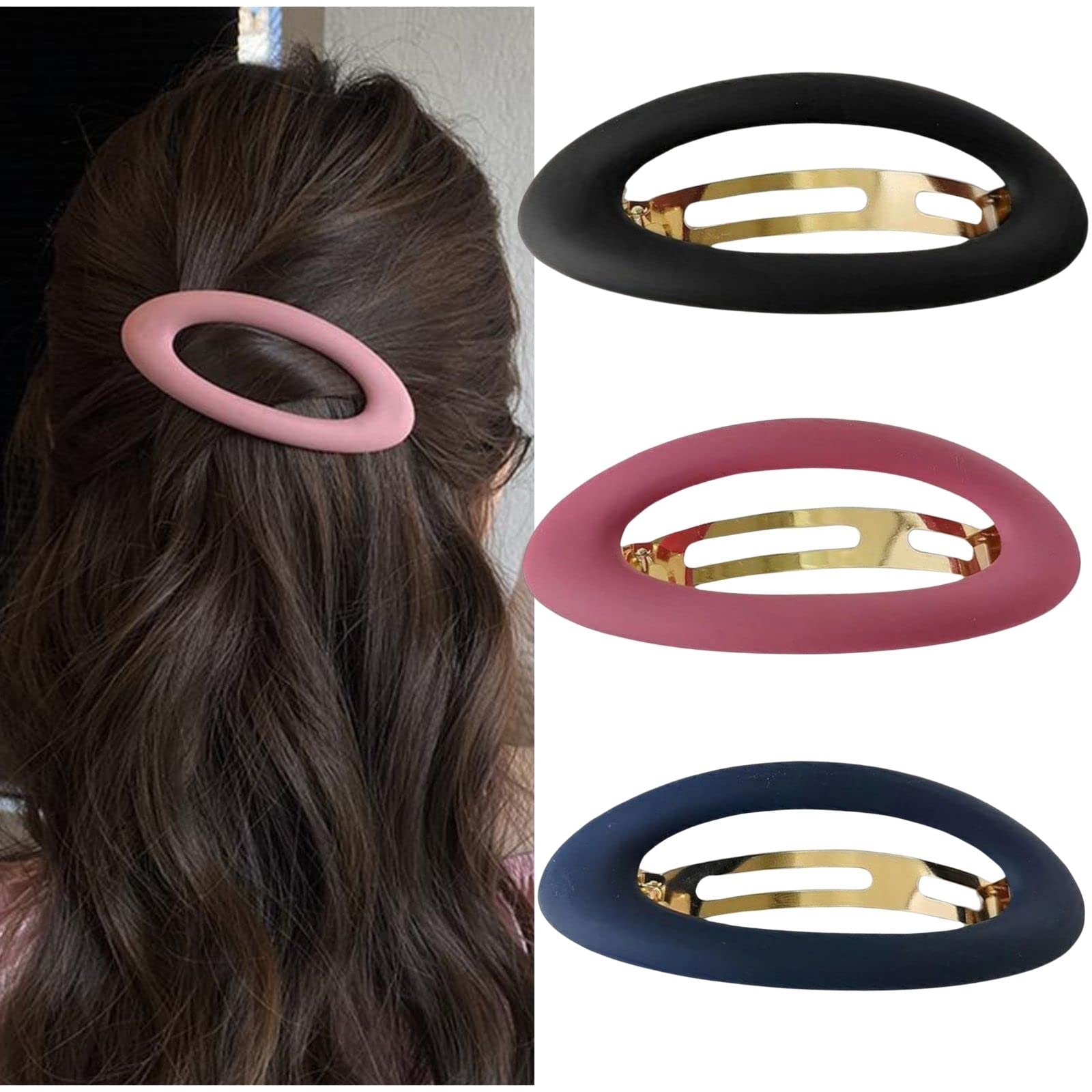 XINGNIAO Large Hair Clips for Women Matte Ellipse for Thin Hair French Hair Clip Cute Hair Styling Clips Non-Slip Strong Hold Vintage Hair Accessories Gifts for Women Girls