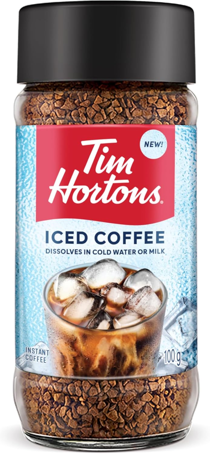 Tim Hortons Instant Iced Coffee, 100g, Dissolves in Cold Water or Milk