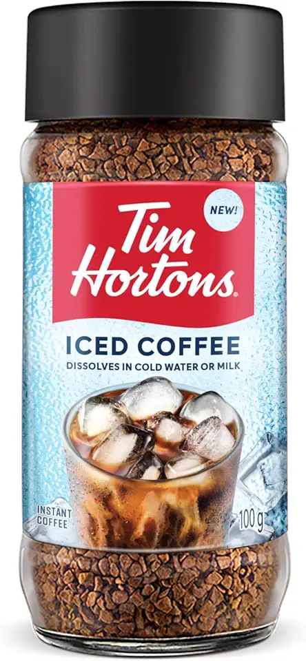 Tim Hortons Instant Iced Coffee, 100g, Dissolves in Cold Water or Milk