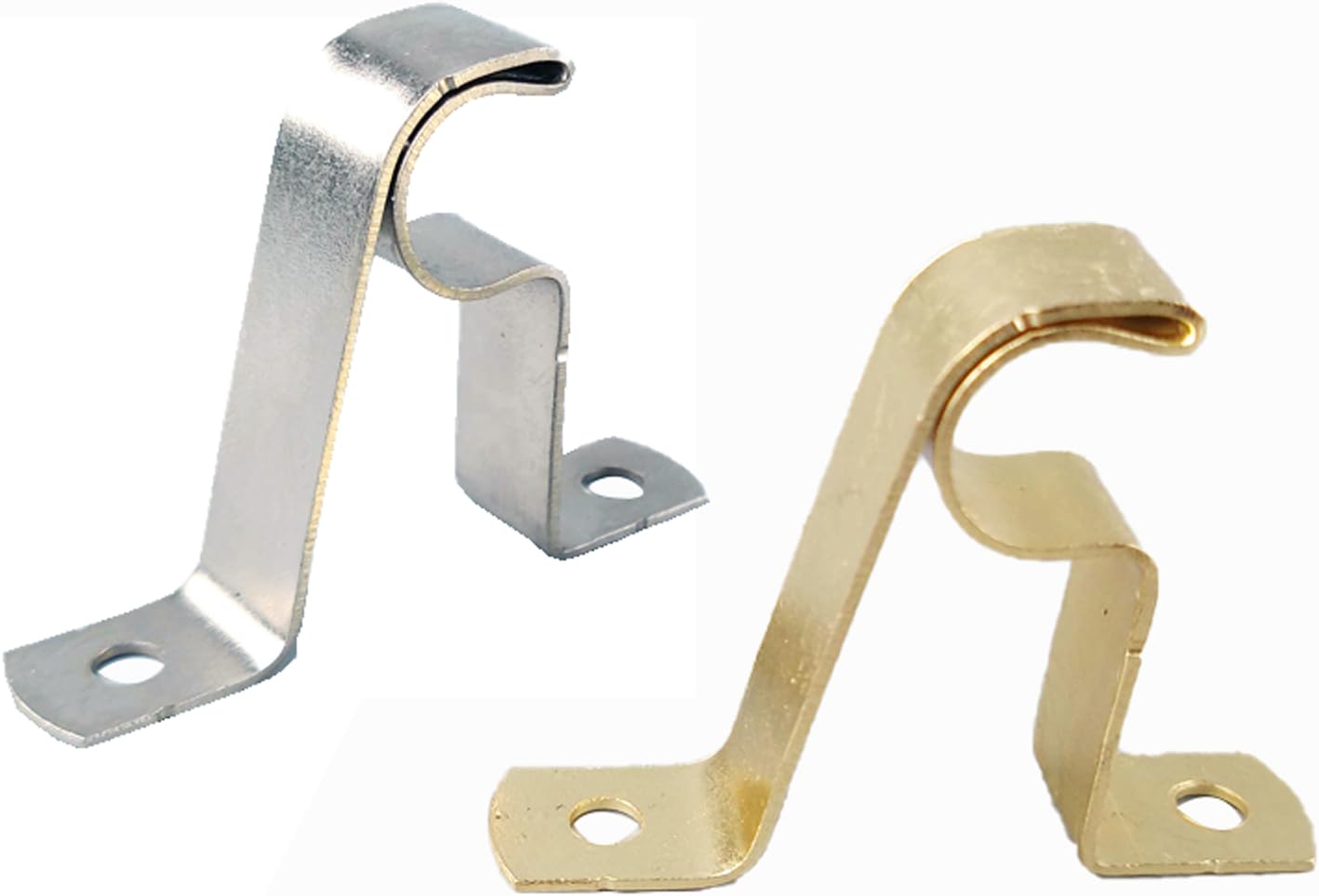 7/16” Cafe Rod Brackets,Set of 2 Curtain Rod Brackets for mounting a Curtain Rod to The Wall,Gold…