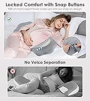 Vista 5 de Almohadas de embarazo de espuma viscoelástica para dormir, almohada de maternidad para dormir de lado, soporte para espalda y vientre, almohada