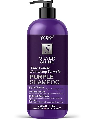 VANIDOX Brass Toning Purple Shampoo for Grey and Silver Hair