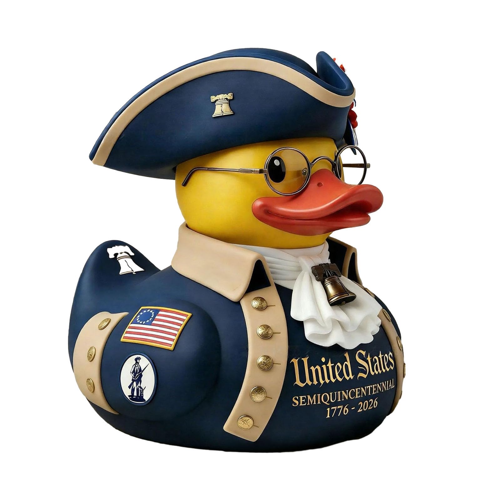 Porceosy American Independence 250th Anniversary Duck Figurine Patriotic Resin Veteran Duck Statue for 4th of July Independence Day Celebration