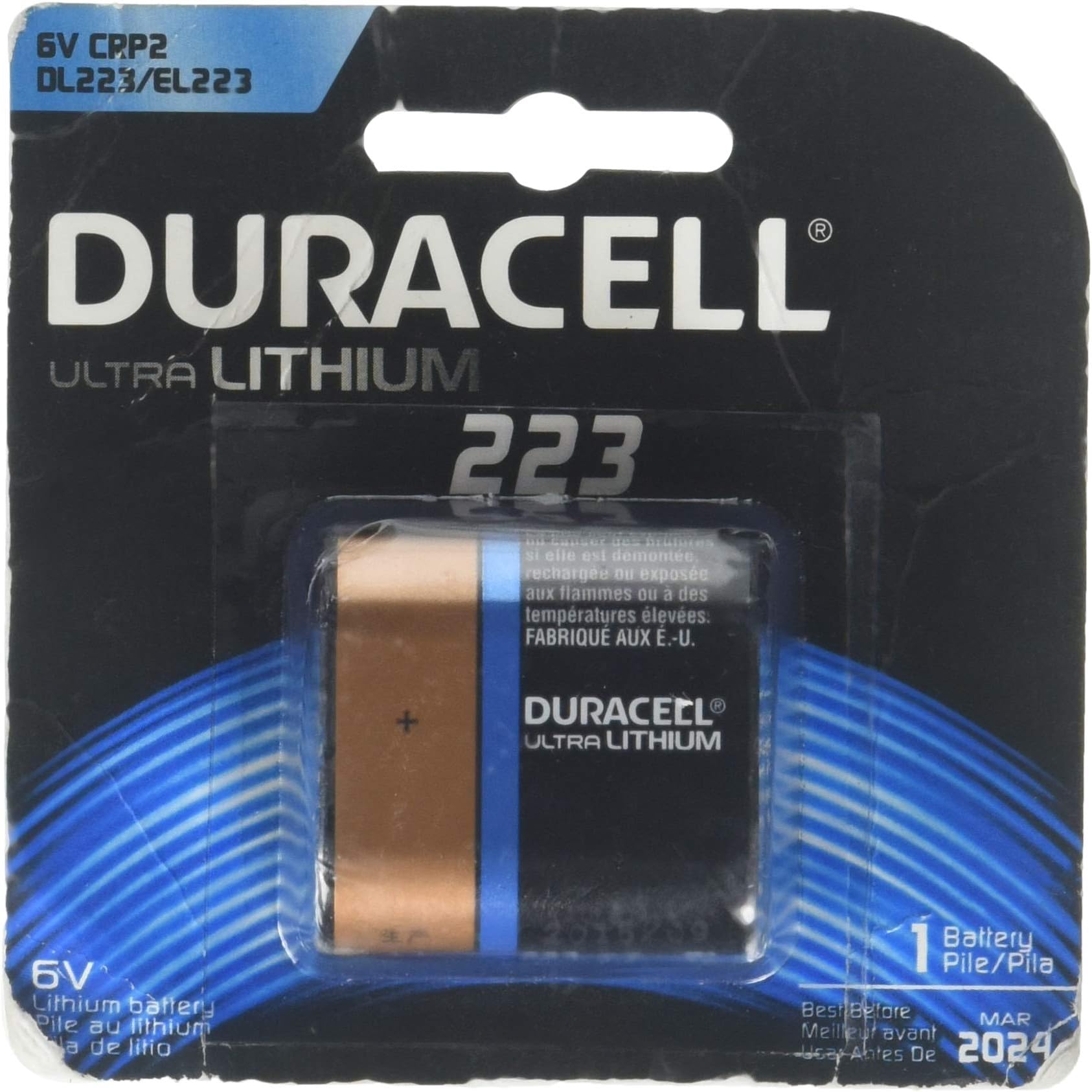Duracell DL223ABPK Ultra High Power Lithium Battery, 223