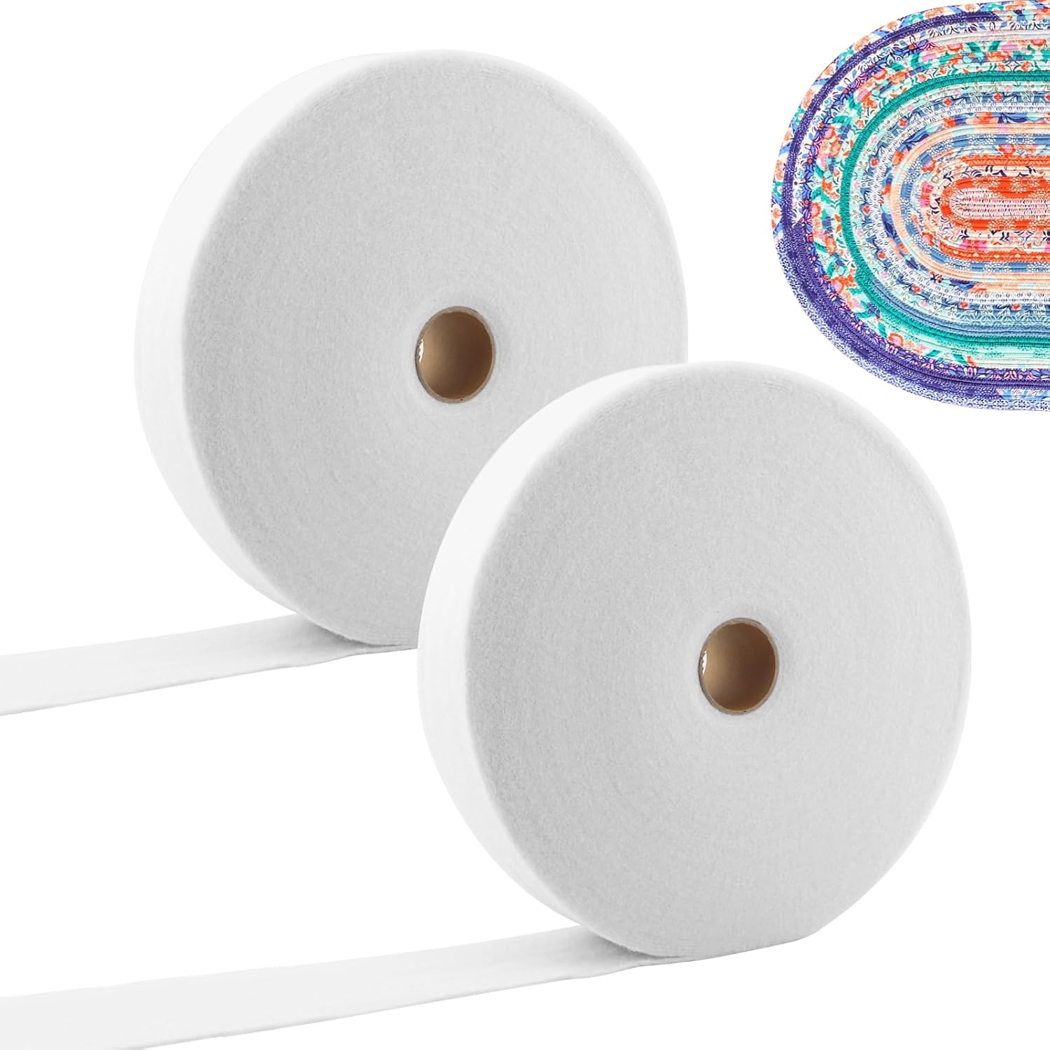 2 Rolls Jelly Tube Batting,2 1/2" x 50 Yard,Jelly Tube Tube MakerClover Fabric Tube Maker for Jelly Tube Rugs,Fabric Tube Maker for Throw Rugs, Braided Rug, Purses (Size:5.7cm/2.24inch)