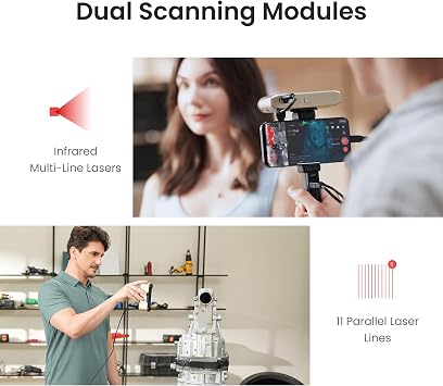 Revopoint INSPIRE 2 3D Scanner for 3D Printing, Up to 0.03mm Precision, Multi-Line Laser&Structured Light, Handheld Wireless&Outdoor Scanning, Full-Color Scans, for iOS/Android/Windows/macOS, Premium