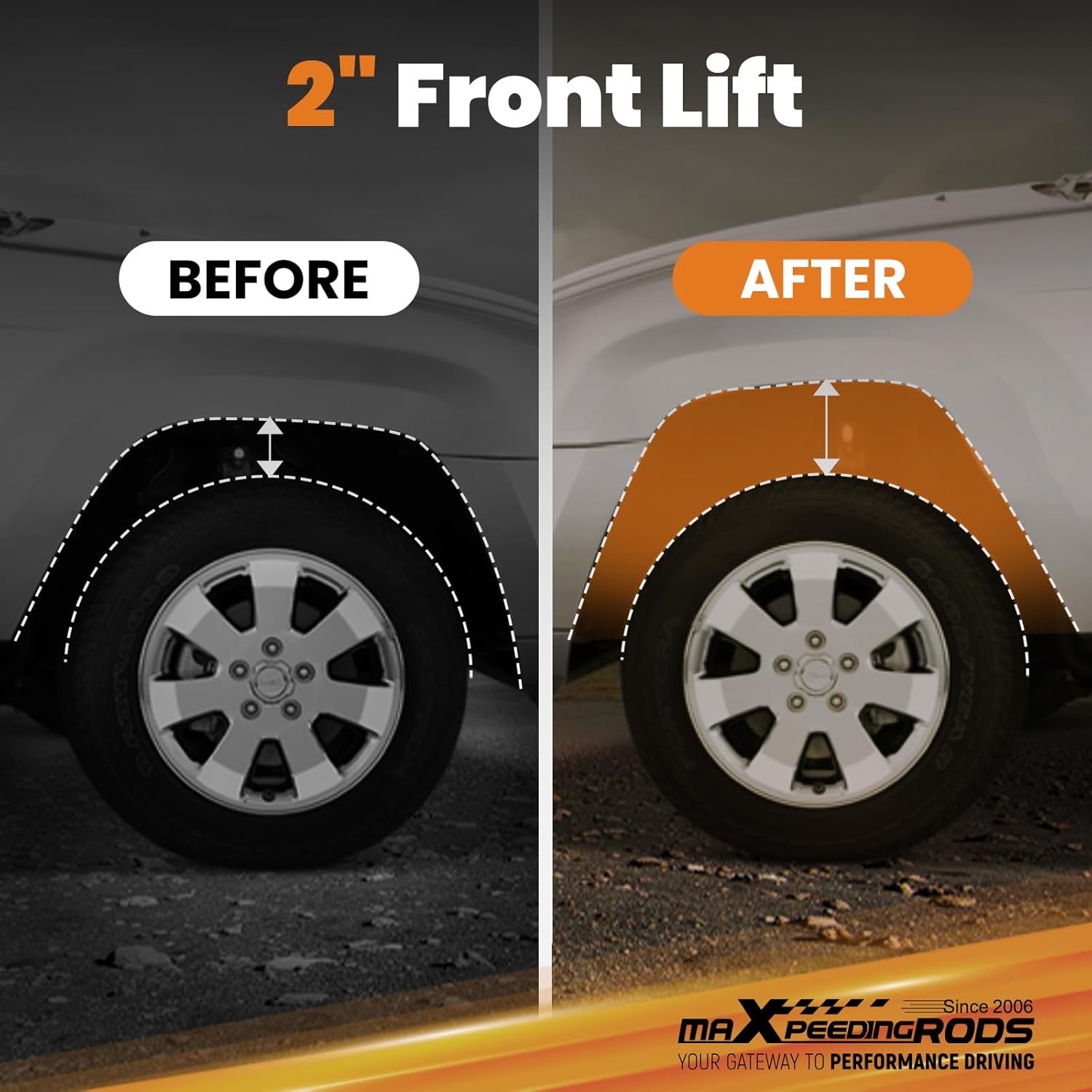 maXpeedingrods 2" Front Leveling Kit for Jeep Liberty KJ 2002-2007, KK 2008-2012, Suspension Lift Kit for Dodge Nitro 2007-2012 SUV