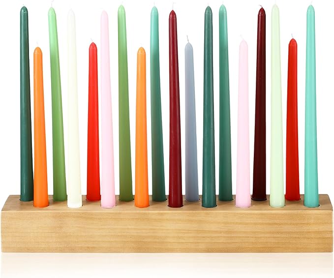 Mumufy Wood Taper Candle Holders for Table Centerpiece