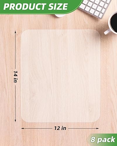 Miniatura 5 de Manteles individuales de plástico para mesa de comedor, manteles individuales translúcidos, 8 piezas resistentes al calor, lavable para comedor o