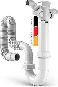 Küchen Siphon Mit Flexiblem Ablauf - Universal Für Spüle & Geräte