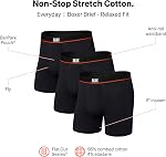 SAXX Underwear Co. Men's Non-Stop Cotton Relaxed Fit Boxer Brief Fly 3-Pack