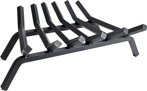 Rejilla de Troncos para Chimenea de 23 pulgadas, 6 Barras, Rejillas de Fuego Resistentes de 3/4" de Ancho, Acero Sólido, Chimenea Interior, Hogar,