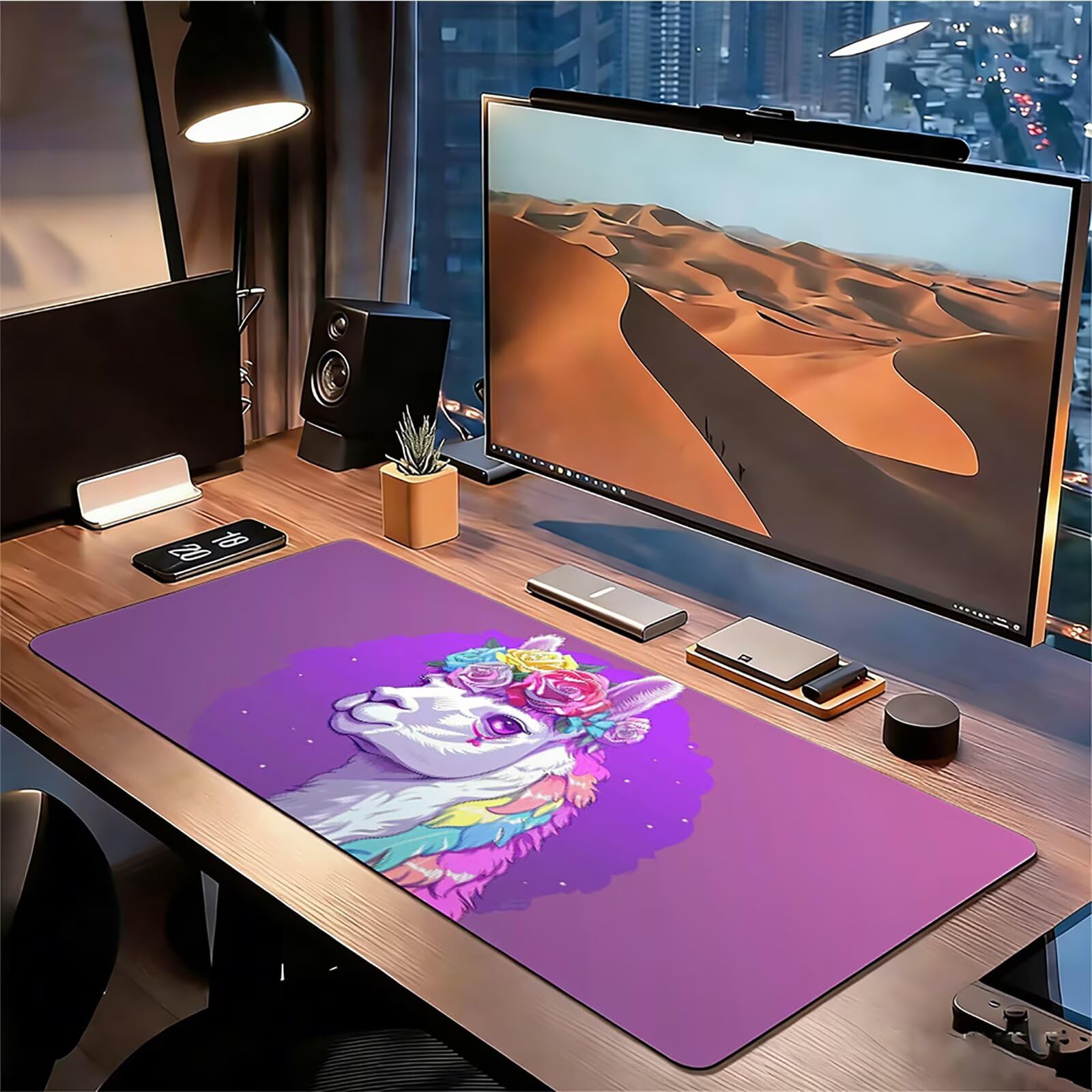 Podkładka pod mysz XXL fioletowa 1200 x 600 x 3 mm antypoślizgowa gumowa podkładka pod mysz dla graczy alpaka precyzja kompatybilna z wszystkimi myszami, miękka powłoka wodoodporna ochrona biura do