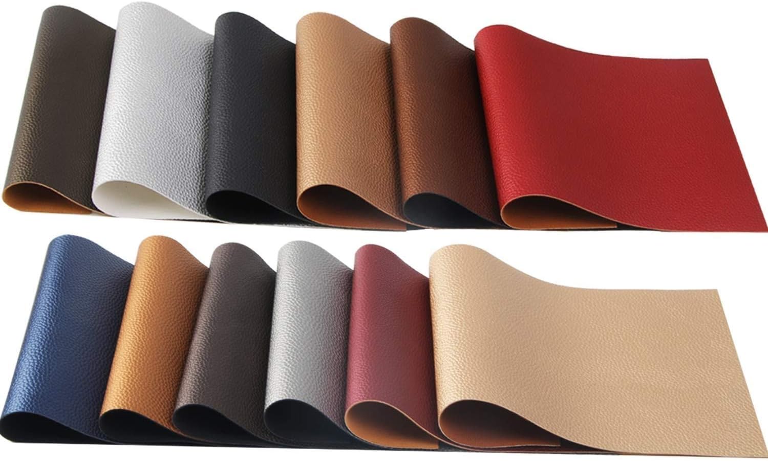 12 Colors Pearly PU Leather Fabric Shiny Leather Canvas Back 8" x 12" for Making Hair Bow Wallet Handbags Dressing Sewing Craft DIY Projects (12 Colors-B)