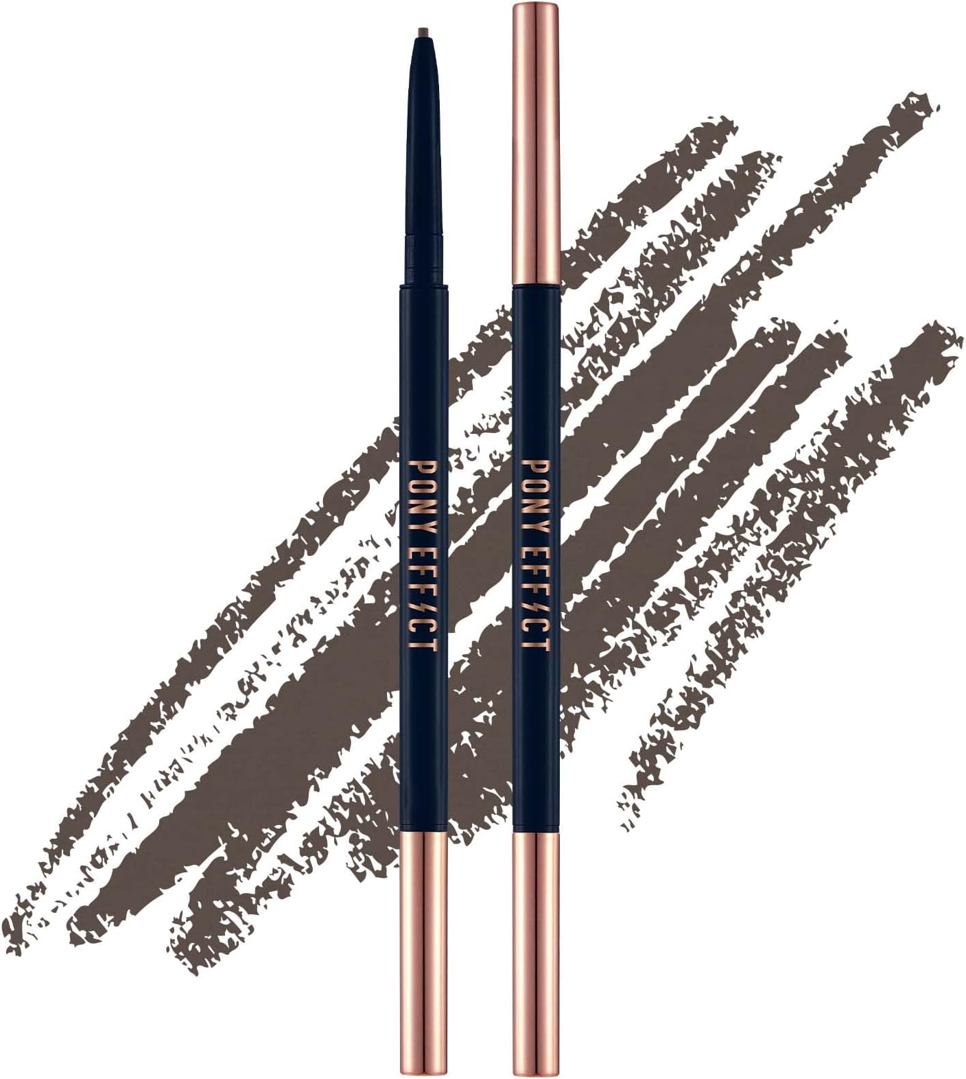 PONY EFFECT Sharping Brow Definer - Deep Brown | Precision, Long-lasting, Retractable Brow Pencil | Ultra Slim Eyebrow Pencil with 1.5mm Tip & Blending Spoolie | Korean Beauty