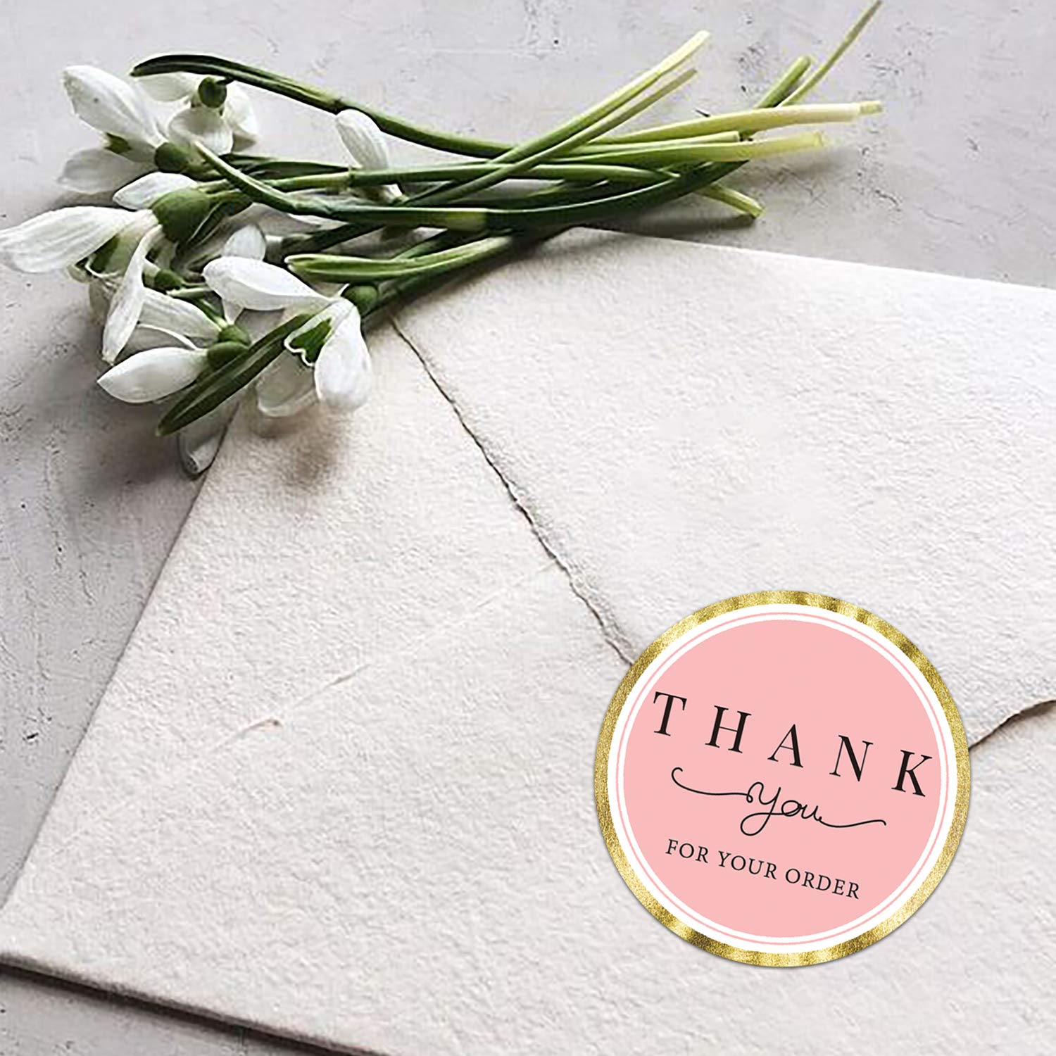 Rouleau 500 Autocollants « Thank You » – Diamètre 2,5 Cm, Noir Et Or – Pour Emballage Cadeaux, Remerciements - 6