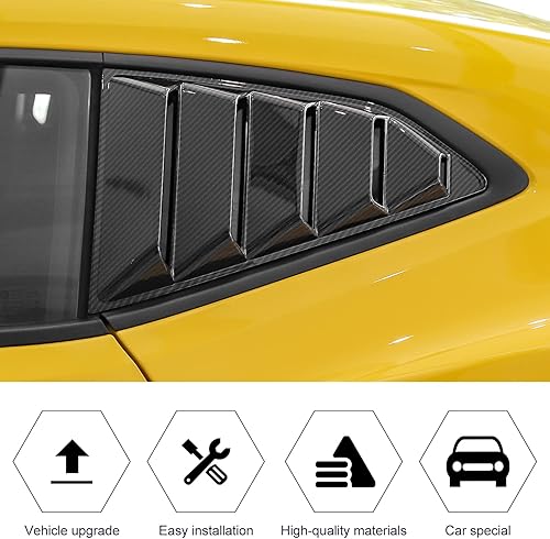 Miniatura 4 de RT-TCZ Persianas de fibra de carbono para ventana trasera de un cuarto lateral, cubierta de parasol, ventilación de viento, deflector de aire,