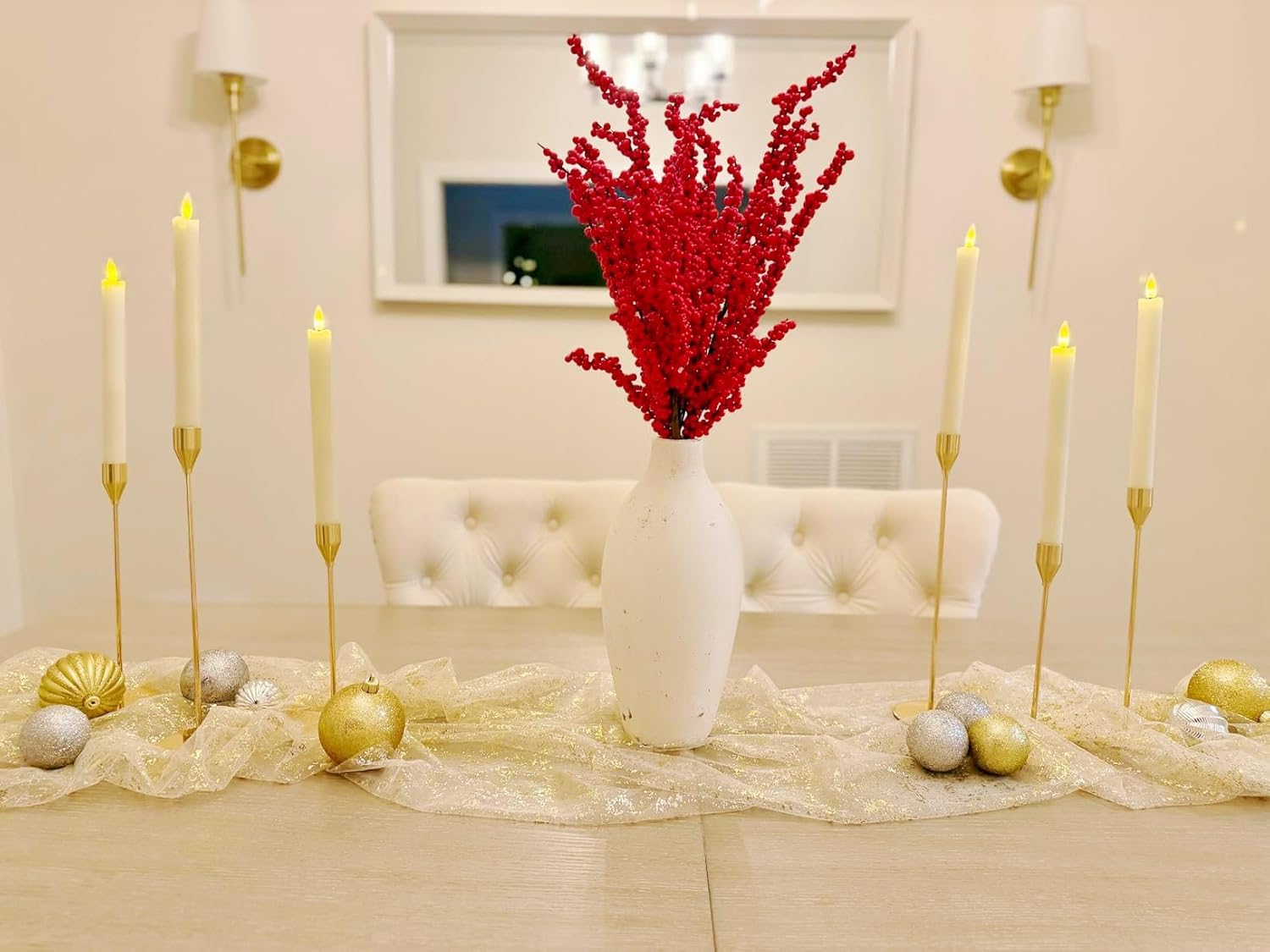 8 Packs Gold Table Runners 10 Ft, Sheer Cheese Cloth Tulle Birthday Decorations, Gold Foil Sequin Table Decoration Centerpiece for Party Birthday Wedding Anniversary Christmas