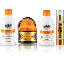 Liss Expert Stem Cells Gold Edition Professional Hair Smoothing Treatment, with Argan Oil, Collagen & Hyaluronic Acid, Shoulder Length, 8.45 fl oz ARGAN GOLD