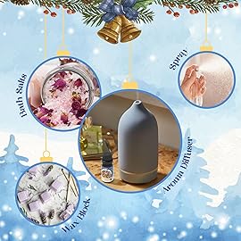 SoulOrigin Winter Essential Oils Set, Fragrance Oil Gift Set for Oil Diffusers, Scented Oils for Soap 6x10ml - Forest Pine, Spiced Apple Cider, Cinnamon, Mint Hot Chocolate, Gingerbread, and Cranberry