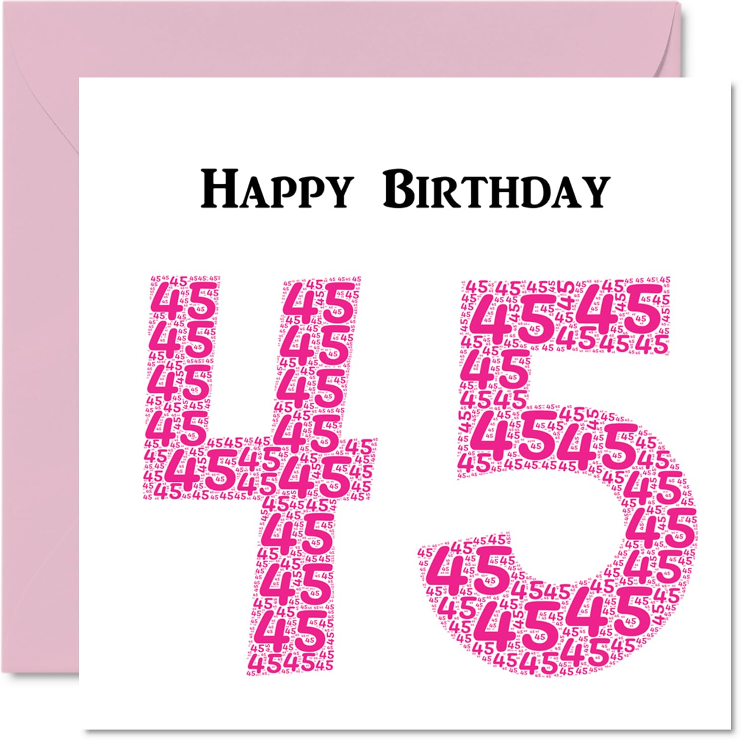 Fun 45th Birthday Cards for Woman - Shapecloud - Happy Birthday Card for Dad Mum Brother Sister Grandad Nanny Grandma Uncle Auntie, 145mm Greeting Cards, Fun Card
