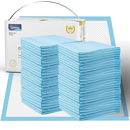 Baby Disposable Changing Pad, 100 Count Incontinence Changing Pad with Breathable, Waterproof, Soft Non-Woven Fabric, and Leak Proof Quick Absorb 13X18 inch