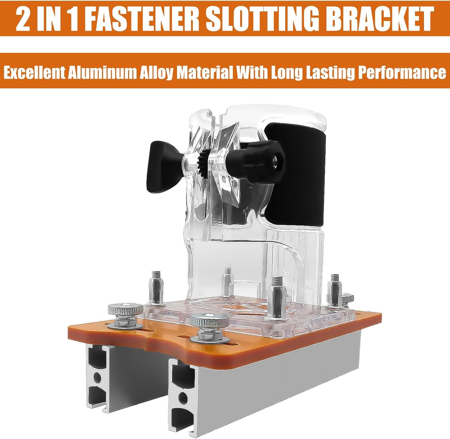 2-in-1 Woodworking Trimmer Jig & Router Base, Positioning Bracket for Invisible Screws & Cabinet Grooving