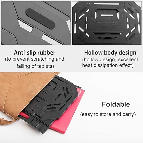 Miniatura 3 de Soporte para tableta de dibujo, soporte para computadora portátil para pantalla de tableta, 9 niveles de ángulos ajustables con un soporte para