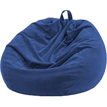 Bean Bag Chair Cover No Filler Extra Large 300L Bean Bag Plush Storage Washable Soft Premium Corduroy Plush Bean Bag Cover for Kids and Adults Navy Blue
