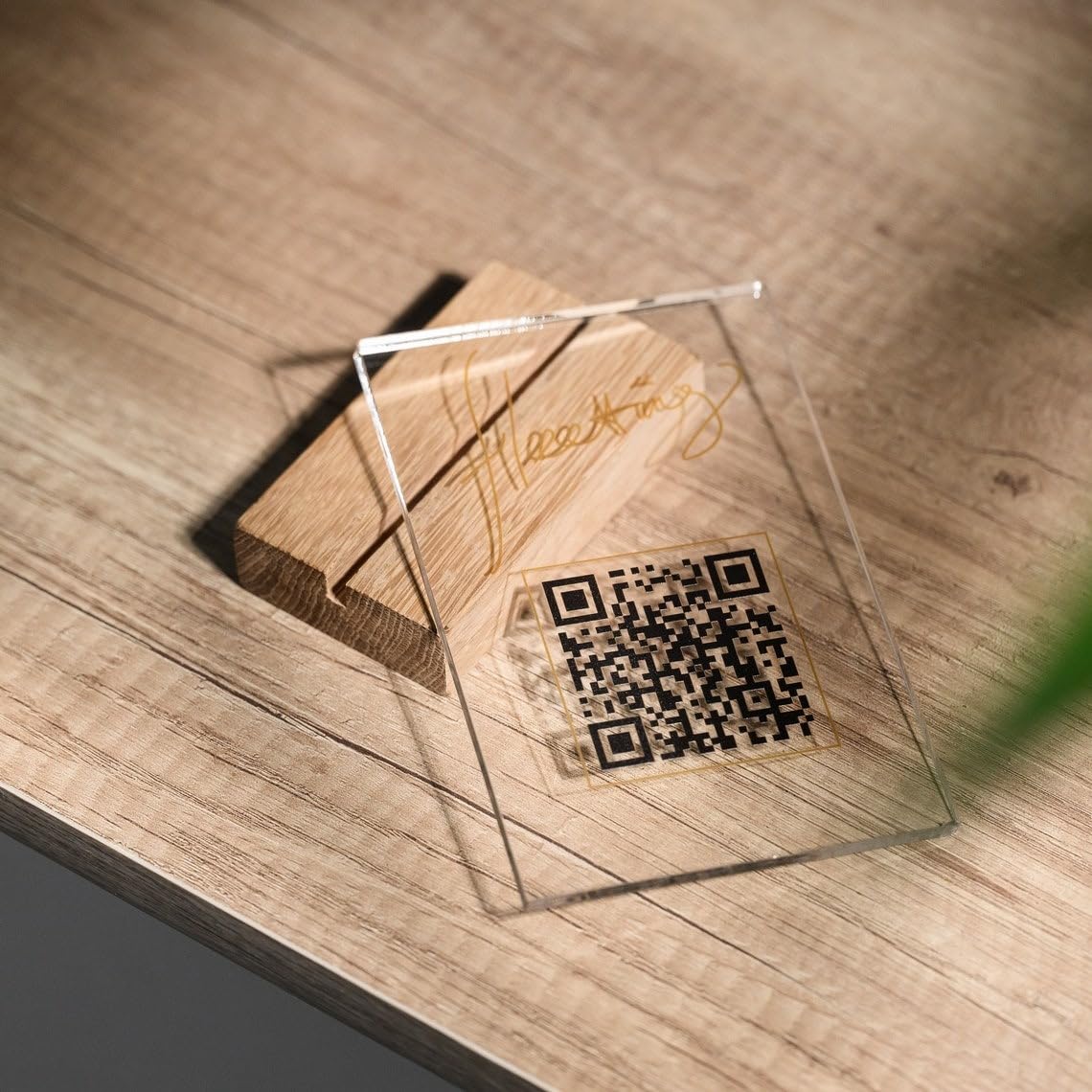 Paquete de 5 carteles impresos de madera acrílica para dejar reseña, menú de pago, soporte de código qr para café, restaurante, tienda