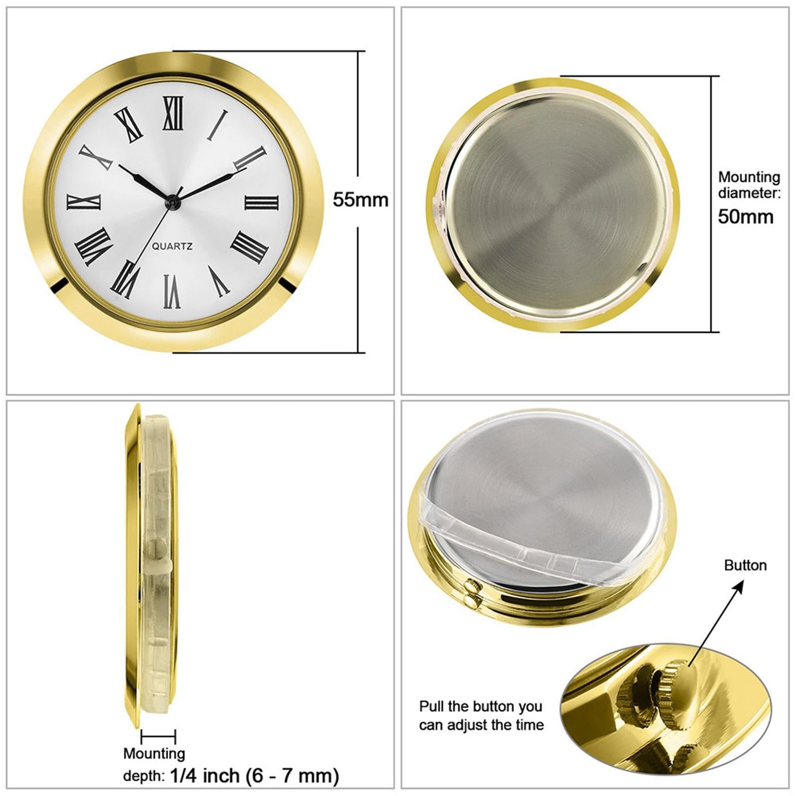 Cadran D’horloge à Quartz Doré 110 Mm - Insert élégant Pour Maison Ou Bureau - Design Rond Facile à Installer