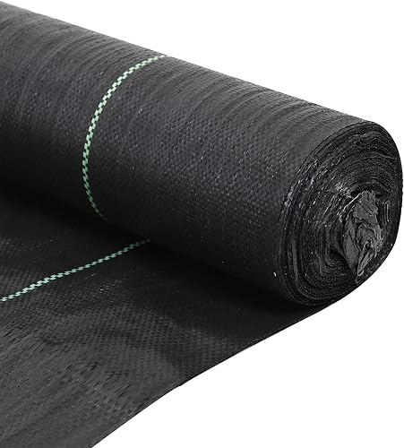 frperce Tela de barrera de malezas negra de 1,8 m x 30,5 m, resistente, tela de 