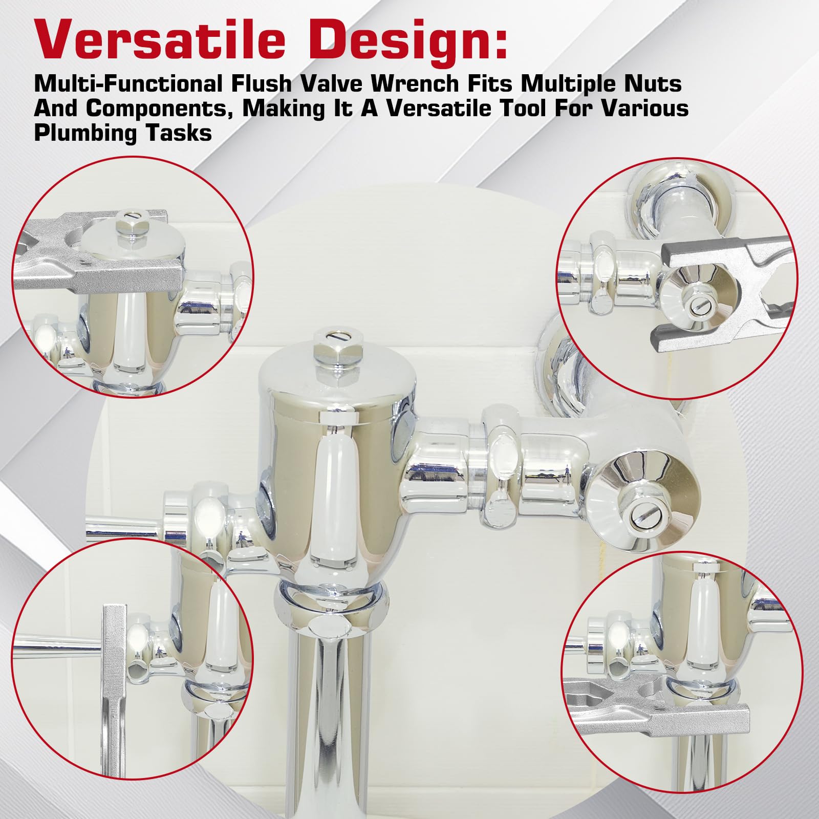 Yaocom Llave de válvula de descarga ergonómica de 7-3/4 para reparar e instalar flusómetros con mandíbula suave para evitar daños por cromo