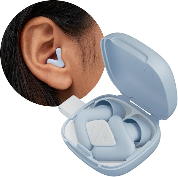 Alpine Silence - Ultrakomfortable Ohrstöpsel zum Schlafen, Konzentrieren & Reisen - Wiederverwendbare Gehörschutz Ohrenstöpsel - Innovative V-Form & weiche Stöpsel in XS/S/M/L - Blau