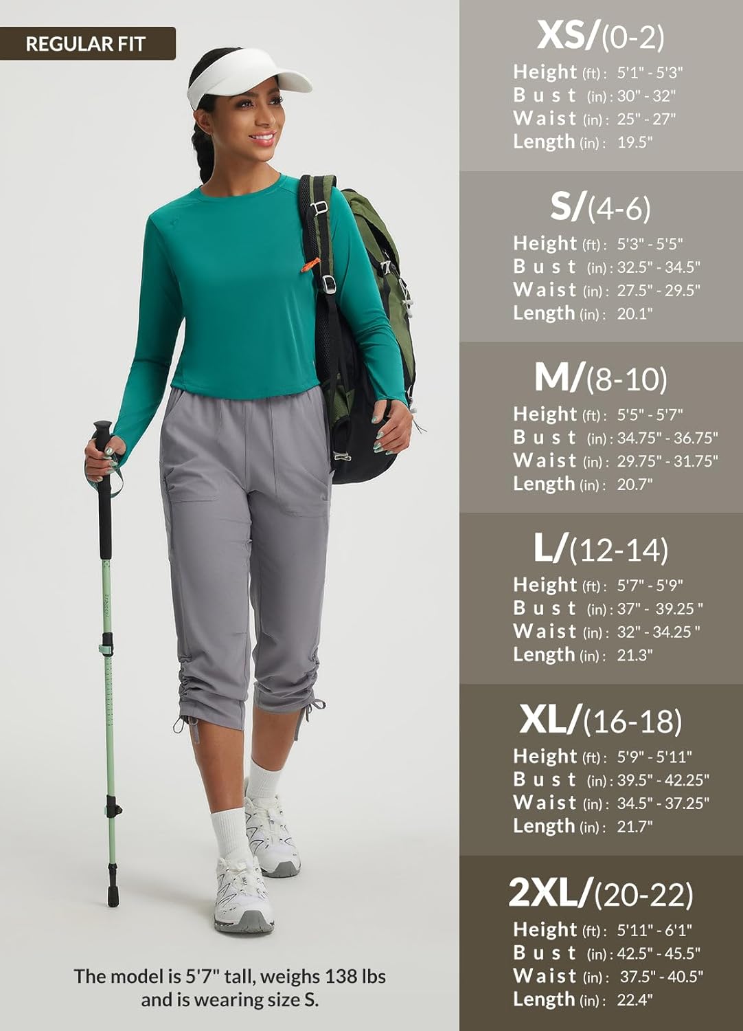 baleaf Women's UPF 50+ Long Sleeve Sun Shirts Crop Rash Guard UV Workout Tops SPF Slim Fit Lightweight Athletic Hiking - Image 6