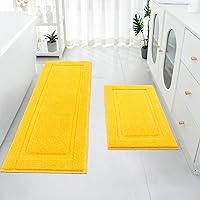Vista 15 de SHACOS Juego de 2 alfombras de baño suaves y esponjosas de color blanco de 16 x 24 + 20 x 32 pulgadas, alfombras de baño antideslizantes y lavables