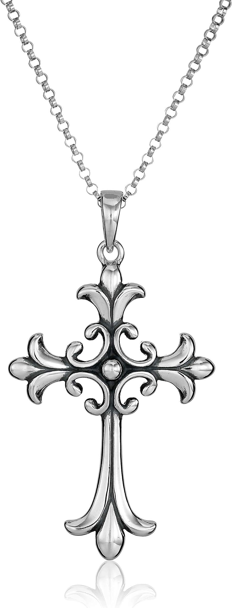 Amazon Essentials .925 Sterling Silver Celtic Pendant Necklace for Women, 18" Rolo Chain, Hypoallergenic Women's Jewelry