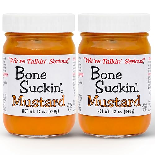 Bone Suckin' Paquete variado de salsa de mostaza, sin OMG, sin gluten y grasa, condimento de gran sabor (original)