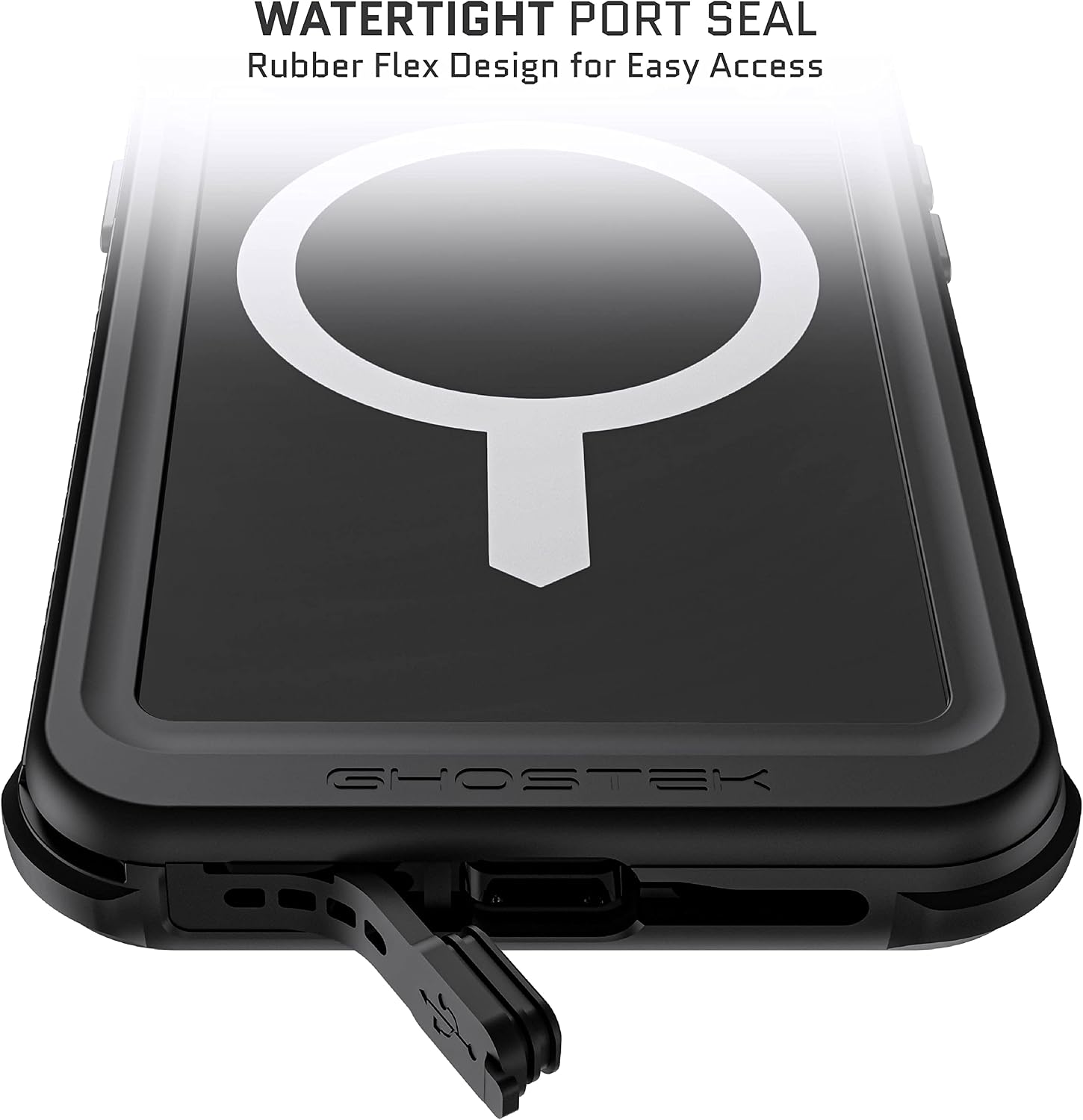 Ghostek NAUTICAL iPhone 13 mini Case Waterproof with Screen Protector, Belt Clip Holster, and MagSafe Magnet Built-in Protective Full Body Cover Designed for 2021 Apple iPhone13mini (5.4 inch) (Black)