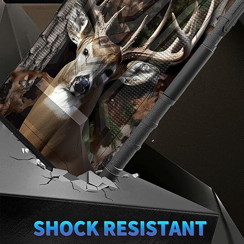 Miniatura 4 de AT&T Calypso 2 (U319AA) Funda con protector de pantalla de vidrio templado resistente con función atril integrado para debut de críquet, ciervo