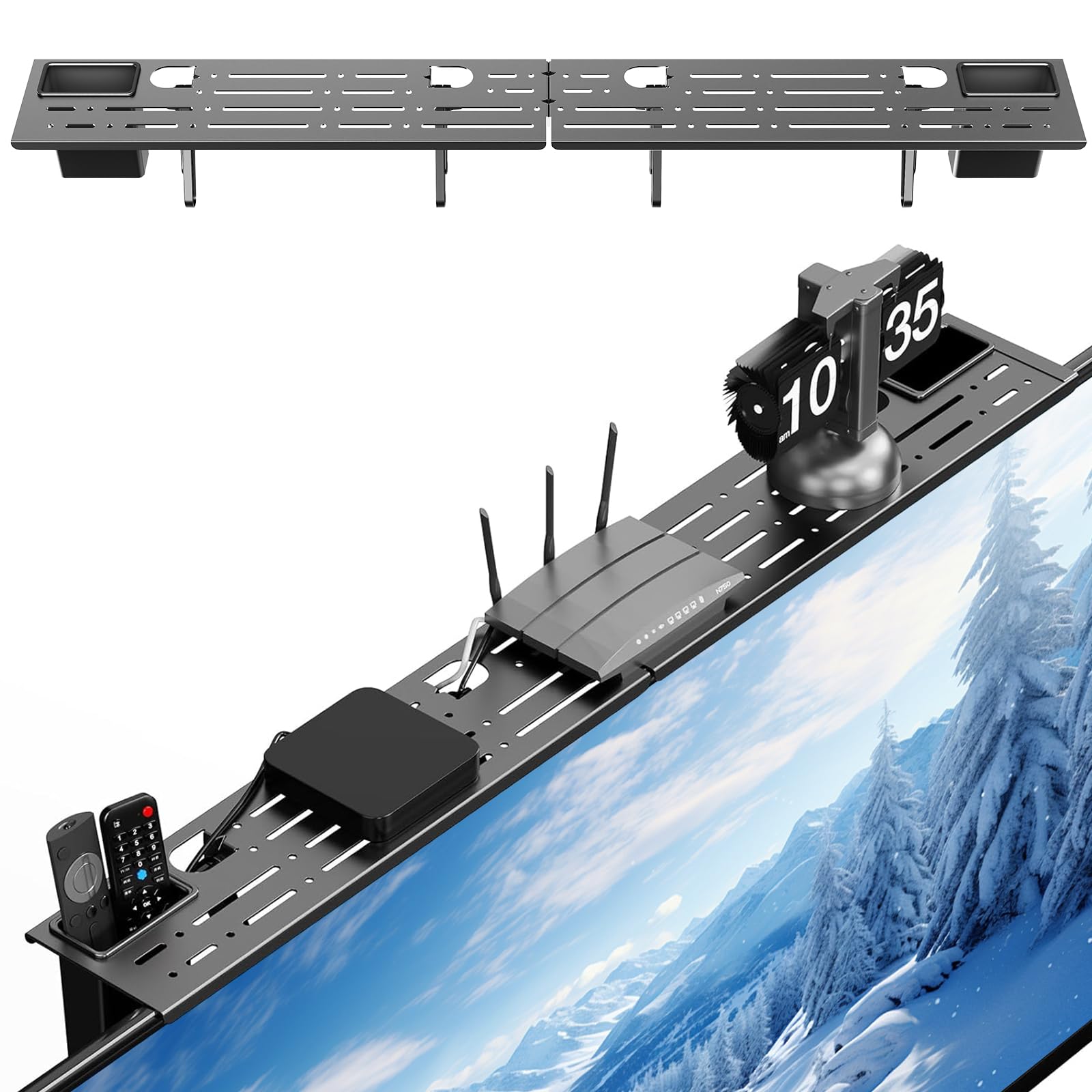 Amazon.co.jp: テレビ上ラック テレビ裏収納 工具不要で取り付け TV用