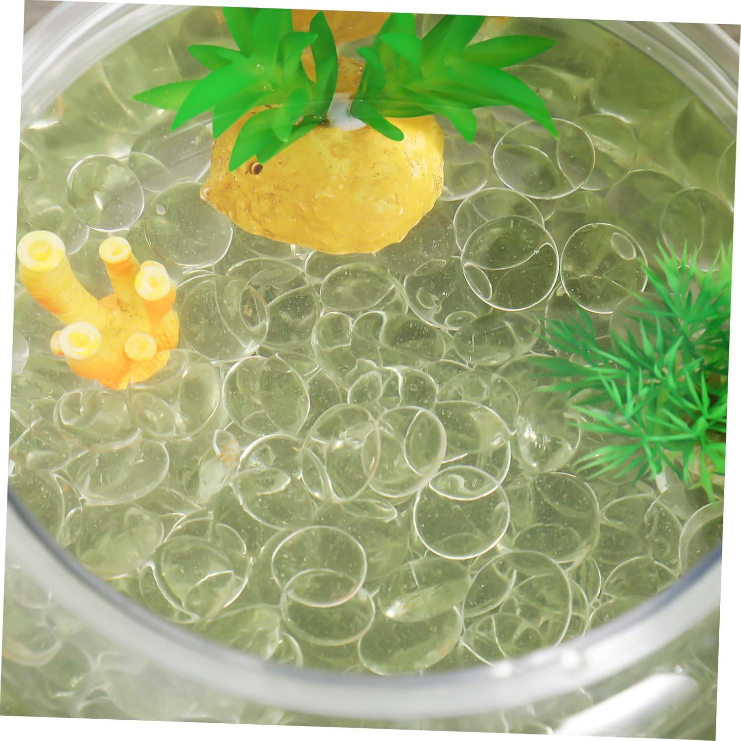 500pcs Clear Flat Glass Beads for Vases Durable Decorative Rocks Transparent Marbles for Aquarium Filler Home Centerpieces and DIY Projects