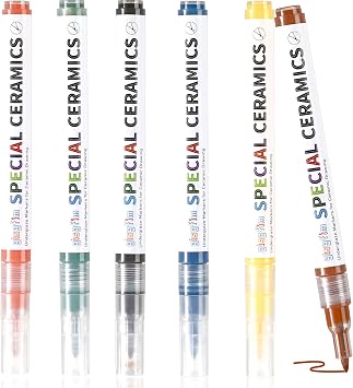 gisgfim 6 Pcs Multicolor Underglaze Marker Set for Pottery Ceramic Painting